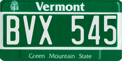 VT license plate BVX545