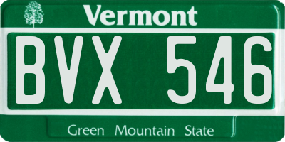 VT license plate BVX546