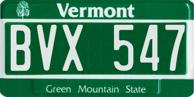VT license plate BVX547