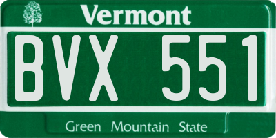 VT license plate BVX551