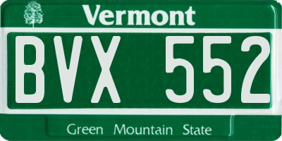 VT license plate BVX552