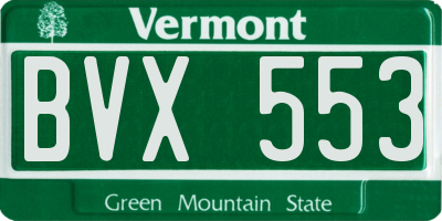 VT license plate BVX553