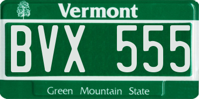 VT license plate BVX555