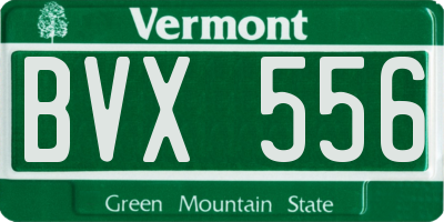 VT license plate BVX556