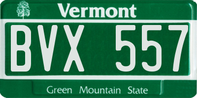 VT license plate BVX557