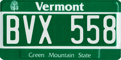 VT license plate BVX558