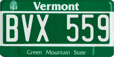 VT license plate BVX559