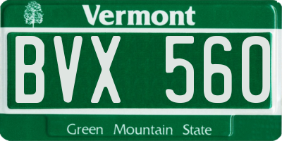 VT license plate BVX560