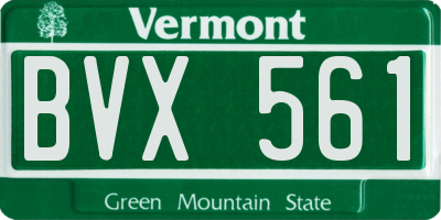 VT license plate BVX561