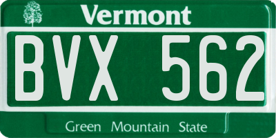 VT license plate BVX562
