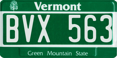 VT license plate BVX563