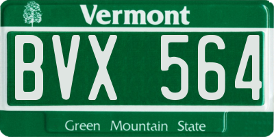 VT license plate BVX564
