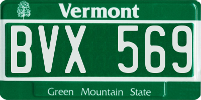 VT license plate BVX569