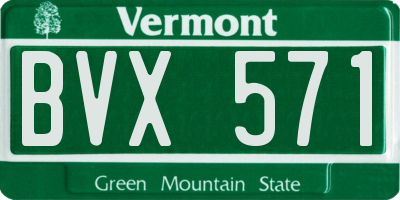 VT license plate BVX571