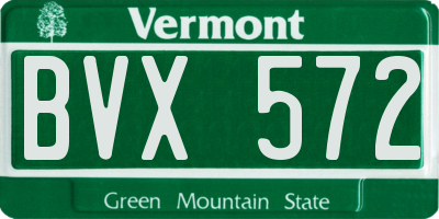 VT license plate BVX572