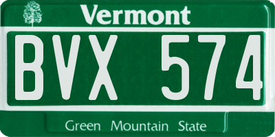 VT license plate BVX574