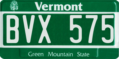 VT license plate BVX575