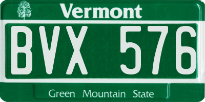VT license plate BVX576