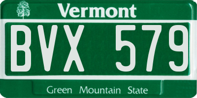VT license plate BVX579