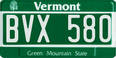 VT license plate BVX580
