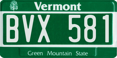 VT license plate BVX581