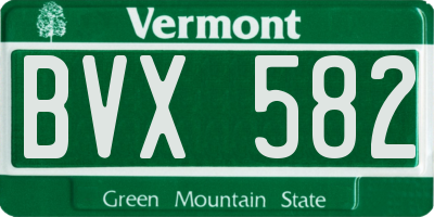 VT license plate BVX582