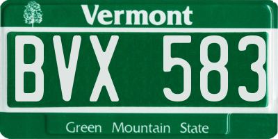 VT license plate BVX583