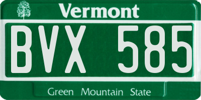 VT license plate BVX585