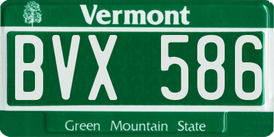 VT license plate BVX586
