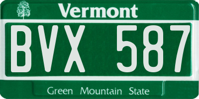 VT license plate BVX587