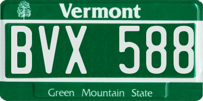 VT license plate BVX588