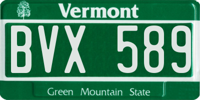 VT license plate BVX589