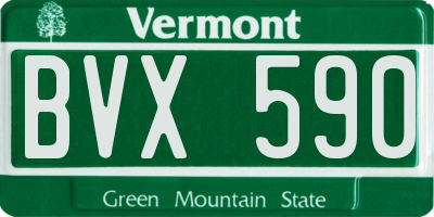 VT license plate BVX590