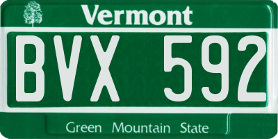 VT license plate BVX592