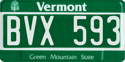 VT license plate BVX593