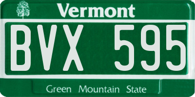 VT license plate BVX595