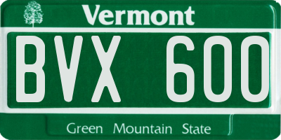 VT license plate BVX600
