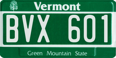 VT license plate BVX601