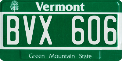 VT license plate BVX606