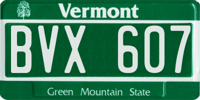 VT license plate BVX607