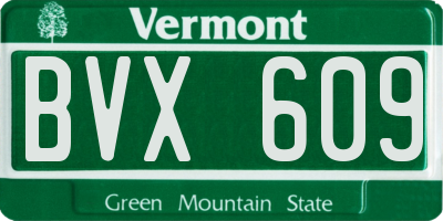 VT license plate BVX609