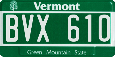 VT license plate BVX610