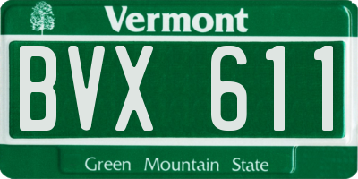 VT license plate BVX611