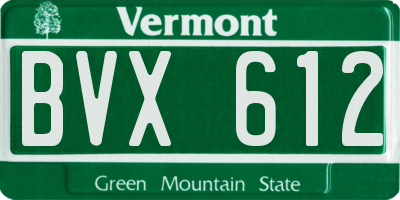 VT license plate BVX612