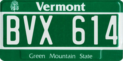 VT license plate BVX614