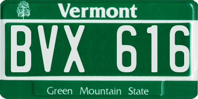 VT license plate BVX616