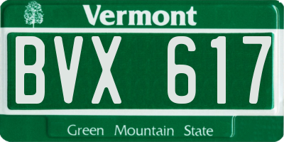 VT license plate BVX617