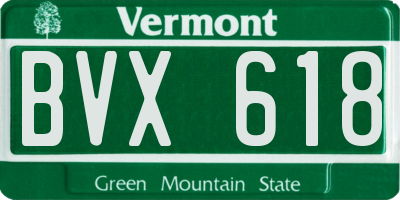 VT license plate BVX618
