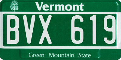 VT license plate BVX619
