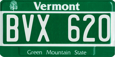 VT license plate BVX620